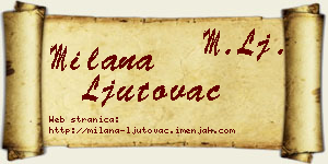 Milana Ljutovac vizit kartica